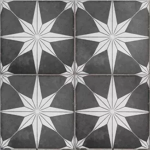 Керамогранит Etili Seramik Scintilla Night Black Pre-cut черно-белый 45x45 см